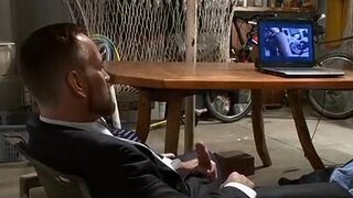 Jerking off in front of three lads before the foursome