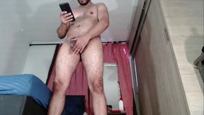 Exercising with a Resistance Band at Home and Naked