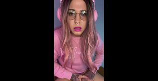 All in pink, feeling like a tattooed Barbie, I jerked off for you