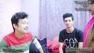 Indian Mom With Two Son Hardcore Threesome Sex