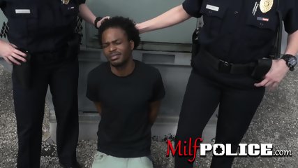 Curvaceous milf cops get banged by guilty criminal on rooftop