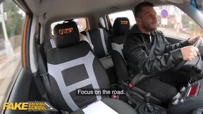Fake Driving Instructor with Big Natural Tits Fucked POV