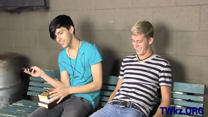 Teen gays fuck in class