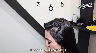 Big ass milf fucks young man until she swallows all his cum while her husband is not at home