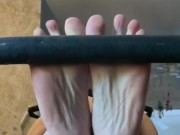 My soles while I stretch and exercise