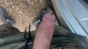 Jerking off in nature