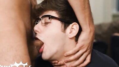 TWINKPOP - Angel Rivera Fucks Joey Mills' Mouth, Then Pounds Him Until He Covers Him With His Load