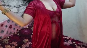 New red dress la aunty super sex with boy friend