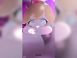 Princess peach sloppy blow job