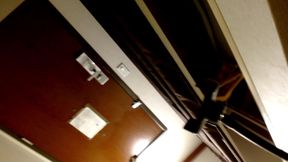 1454 Giantess DawnSkye1962 in a motel room, intimidating the SMOL who just happened to be strolling by