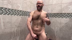Stepdad loves to workout and jerk off in public locker room at the gym locker room