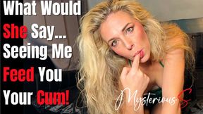 Ruined and Fed Cum Behind Her Back - What Would Your Wife Say? - CEI, Ruined Orgasm, CBT, Chastity JOI