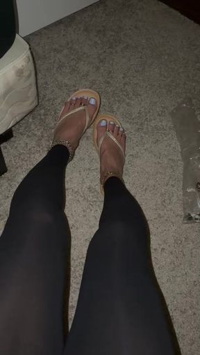 Femboy in toe rings and sandals