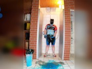 leftover gunge paw in cycling gear