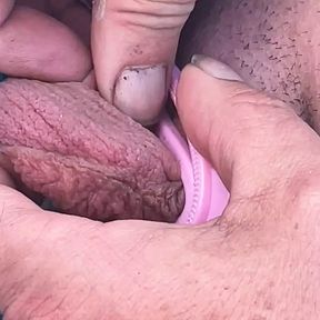 On the beach I turn my husband&#039;s cock into pussy