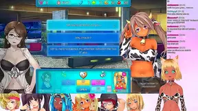 Lewd VTuber Neko’s Threesome Lingerie Fun in Huniepop 2 Livestream