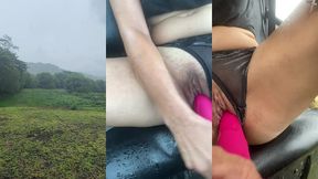 regardez-moi me faire defoncer par mon vibromasseur sous la pluie comme une ...