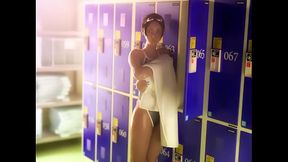 3d hentai porn. A friend bangs an athlete'_s girlfriend in a swimsuit. Sex in a sports locker room. High quality, 60 fps. Jerks off to her friend, everything is wet. Tight swimsuit. Latex. Anime, hentai, animation, sfm, blender.