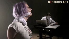 Astrid in the clutches of the mad doctor Part 1 - Bondage on the chair and navel examination (FULL HD MP4)