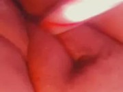 Fucking my fat pussy with a candy cane