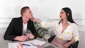 Horny office MILF ditches spreadsheets when her coworker whips out his fat cock