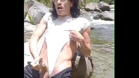 I played with my cock on river until I cum