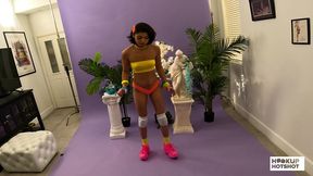 bts - tiny hazel heart strips down during a heated photoshoot!