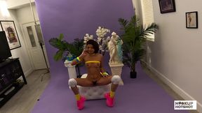 bts - tiny hazel heart strips down during a heated photoshoot!