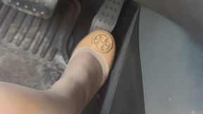 Trixie Love Pedal Pumping in my nude Tory Burch flats