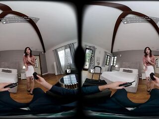 VRB Trans Lascivious TS Tgirl Hotel Receptionist Korra Del Rio Sucks & Screws in Hawt Underware VR Porn