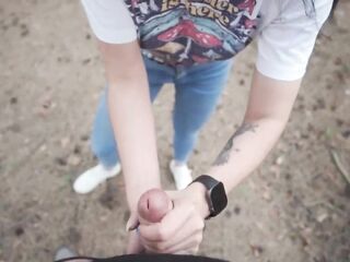 I Flashed My Wang To A Lonely Angel In The Forest And That babe Helped Me Cum
