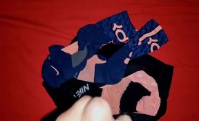 Step sis squirted while jerking off in gym shorts