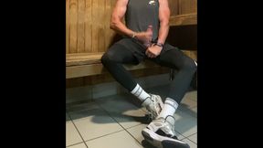 Another Load of Cum in the Sauna from JockDad87