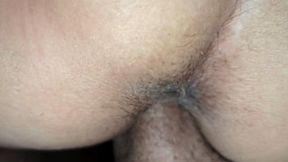Raunchy booty call ends in premature ejaculation during frantic doggy-style fucking