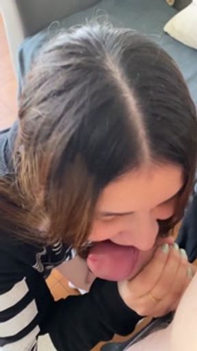 Le saque la leche a mi novio antes que vaya a trabajar  | Sexo Oral