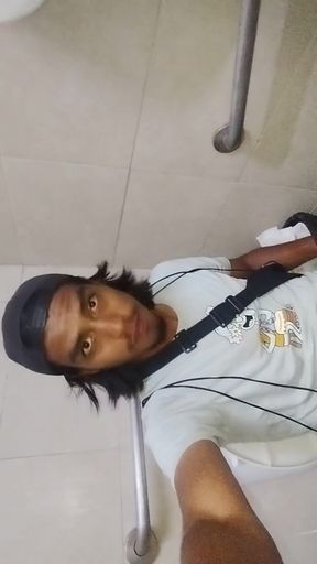Caressing the Beautiful Cock in the Public Bathroom