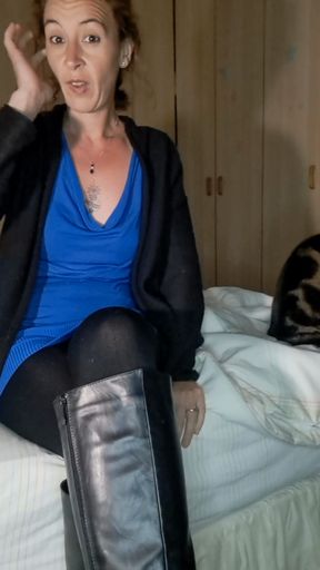 Slowly taking off my boots