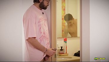 Neighbor KinkCravings Has No Water I Spy Him Showering at My Place, Get Caught &amp_ Fuck Him Bareback Until Creampie
