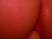 White booty rides dildo