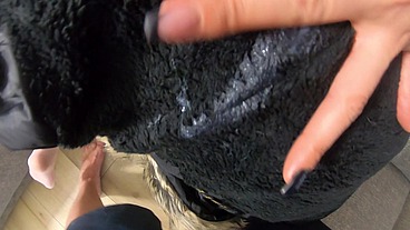 MilfyCalla- A Lot Of Cum On my old Black Fur DownJacket