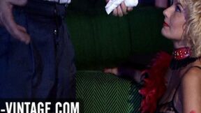 Vintage groupsex in a bar champagne BJ & riding