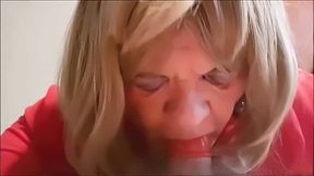 He covers my face and tits with his cum