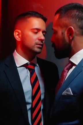 MENATPLAY - Dominant suited man Cristian Sam fucks Robbie Rojo