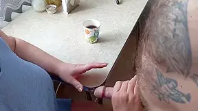 He Cums In My Coffee Glass After Jerking Off