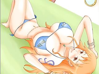 Nami very hawt & floozy in bikini (One Piece)