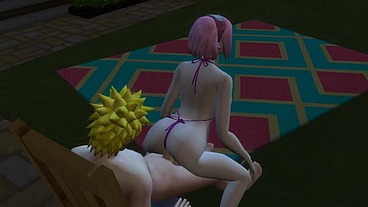 Sakura Fucked by the clones of Naruto Gangbang in front of Sasuke her Cuckold Husband Netorare