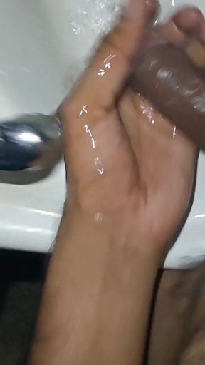 Epic moment from &quot;Stepmom Fucking in bathroom while standing with her legs raised on washbasin&quot;
