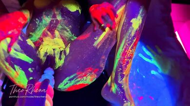 Neon Glow Hardcore – Wild Fluorescent Sex on the Bed with TheoRhena!