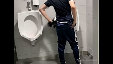 Homemade Roommates Mutual Dare: Expose Your Ass While Peeing in Public Urinal
