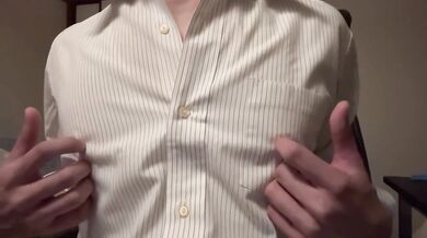 Shirt rubbing nipples raw solo session with sensitive masochist